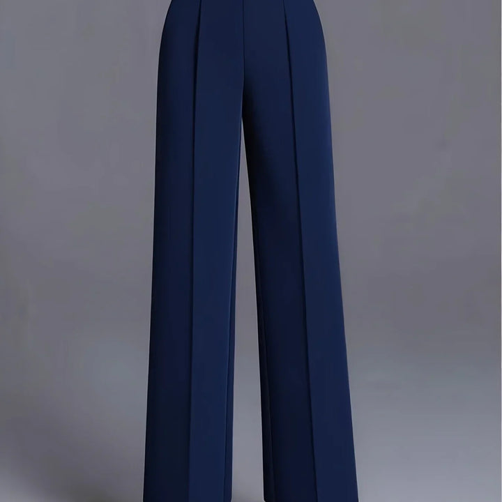 Dames pantalon | Hoge taille wide leg broek voor kantoor