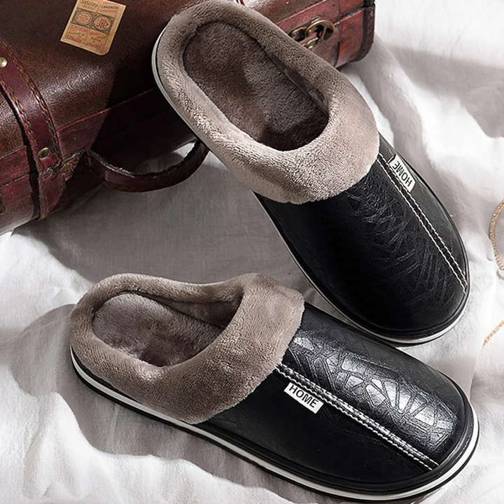 Heren pantoffels | Warme sloffen met fleece voering voor thuis