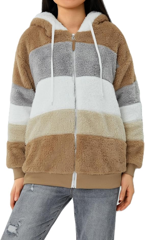 Warme dames fluffy vest | Teddy trui met rits