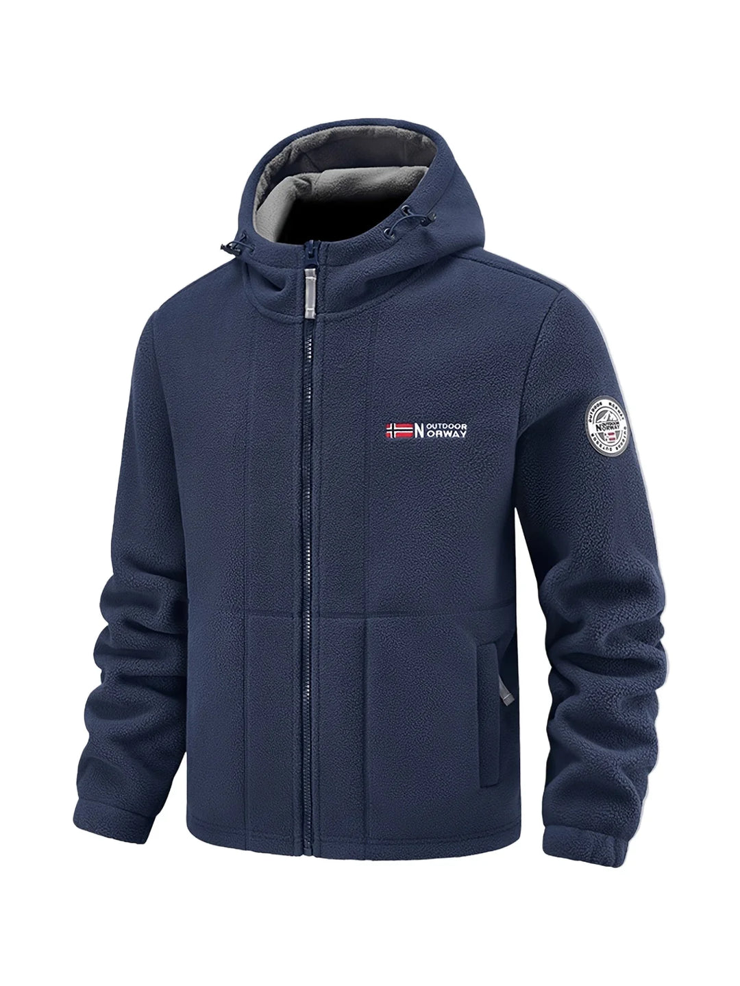 Winter fleece jas heren | Warme jas met capuchon en meerdere zakken