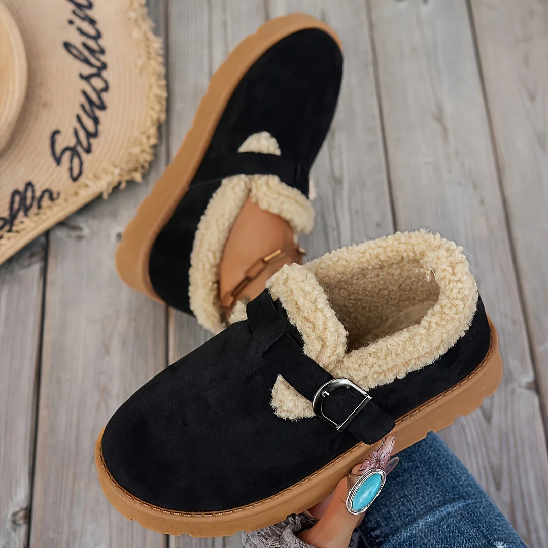 Dames boots | Instap lage boots met fleece voering
