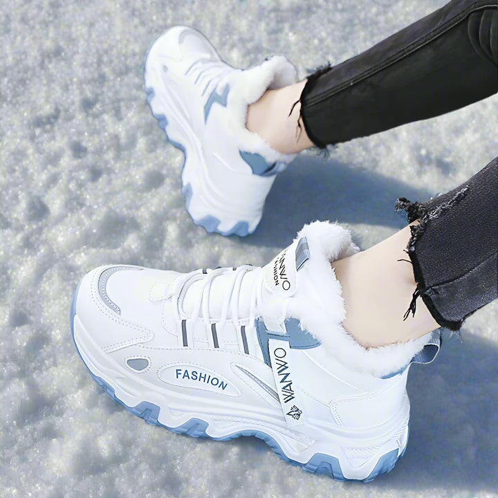 Sneakers dames | Witte casual schoenen met platte zool