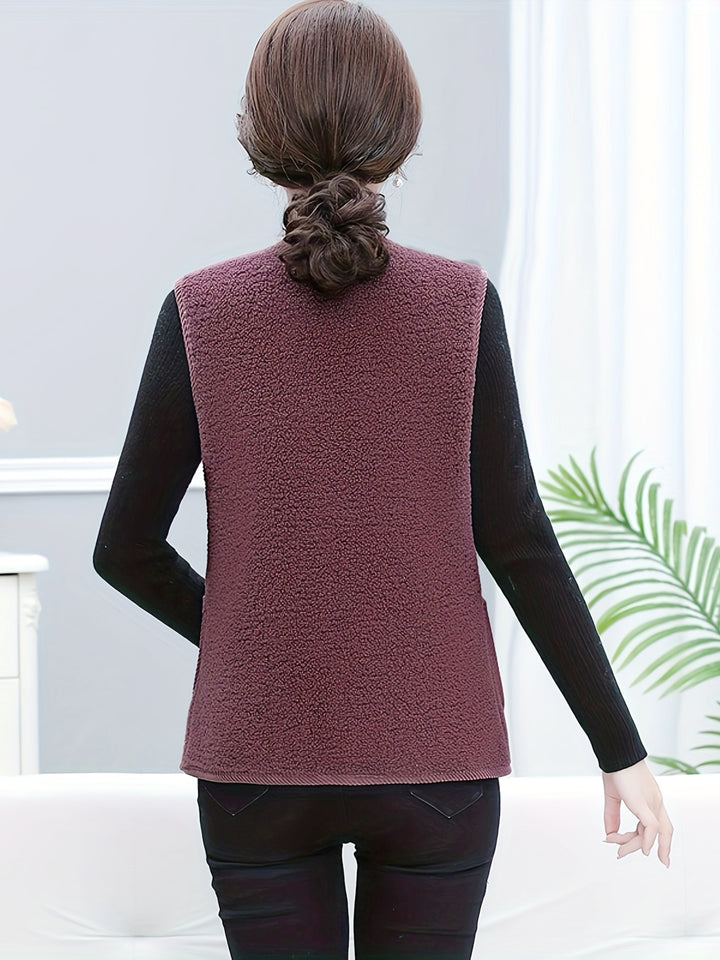 Dames vest | Puffer vest met fleece voering