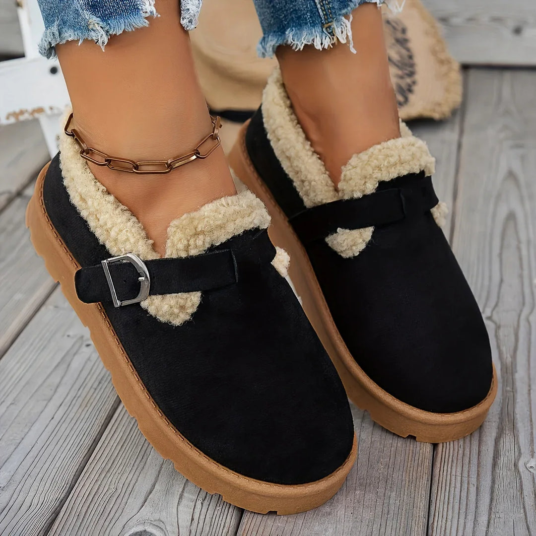 Dames boots | Instap lage boots met fleece voering