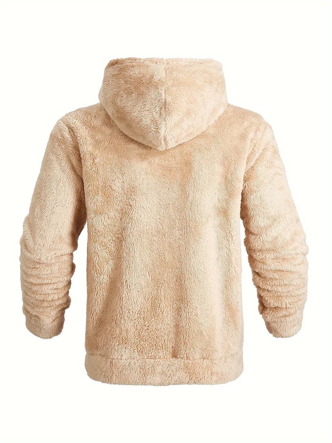 Heren teddy hoodie | Warme fleece trui met rits en capuchon