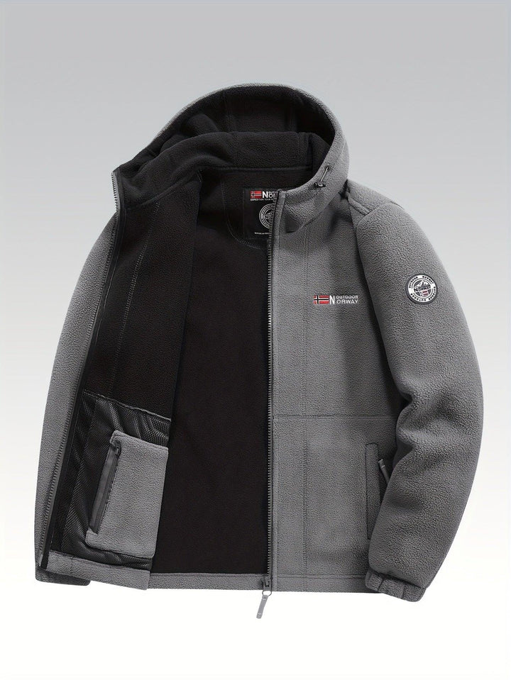 Winter fleece jas heren | Warme jas met capuchon en meerdere zakken