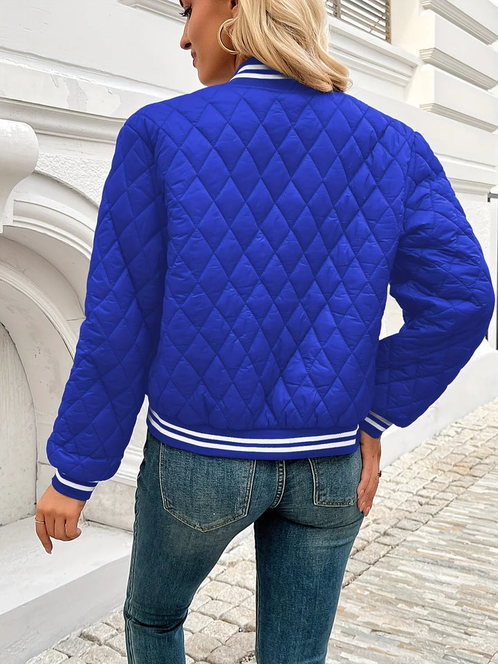 Bomberjack dames | Gewatteerd quilted jas met ritssluiting