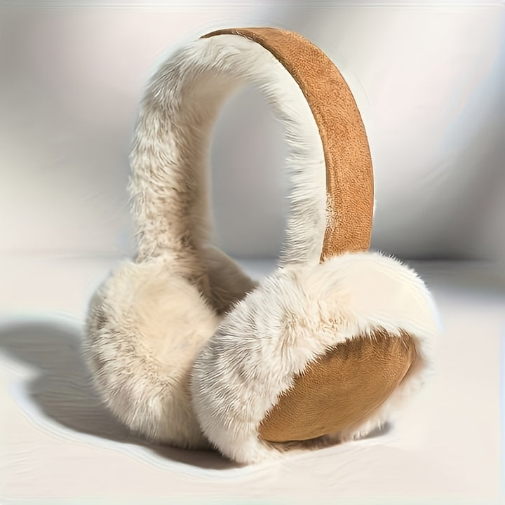 Dames oorwarmers | Fleece earmuffs van suède, opvouwbaar en warm