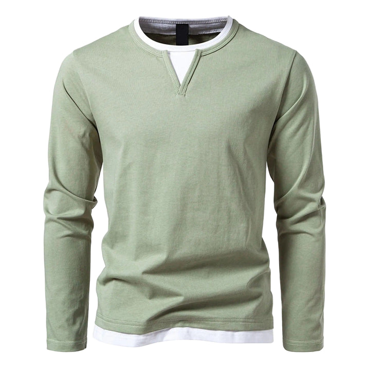 Henley | Heren lange mouw shirt met minimalistische Henley-kraag