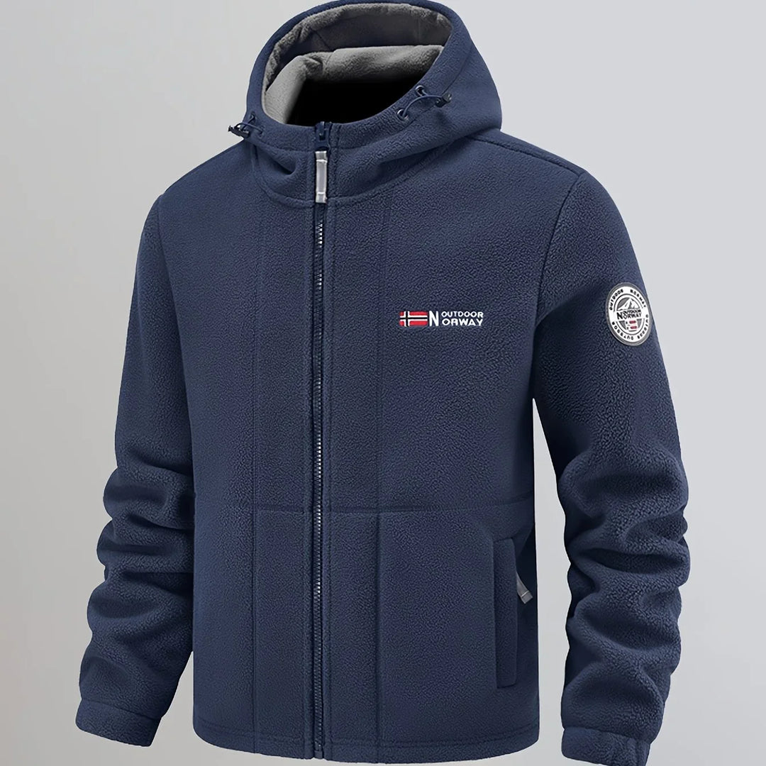 Winter fleece jas heren | Warme jas met capuchon en meerdere zakken