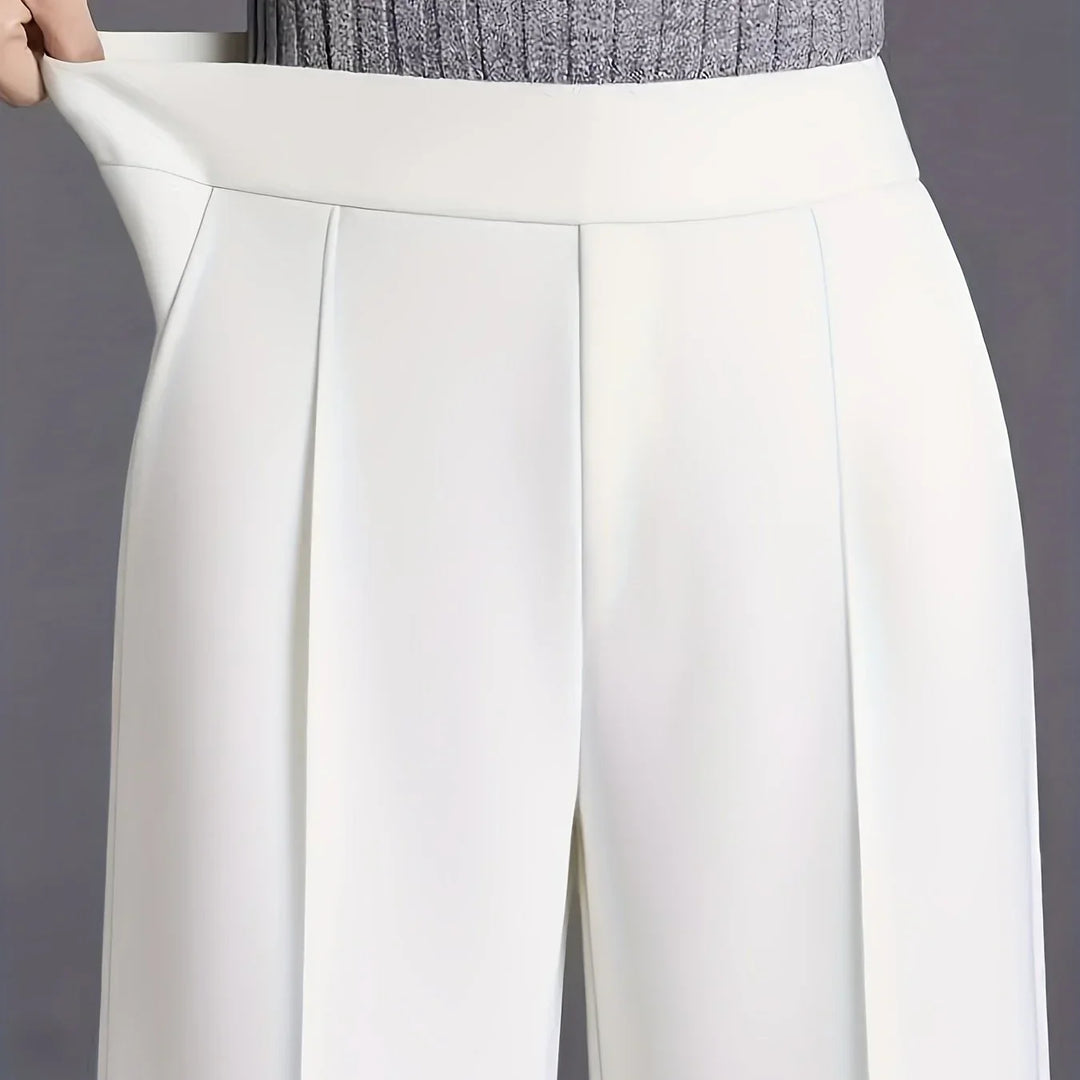 Dames pantalon | Hoge taille wide leg broek voor kantoor