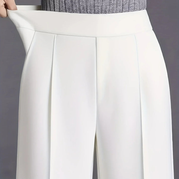 Dames pantalon | Hoge taille wide leg broek voor kantoor