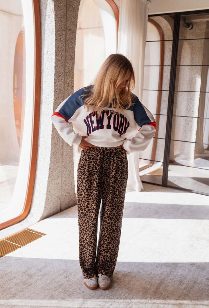 Dames joggingbroek | Leopard print broek in zachte stof