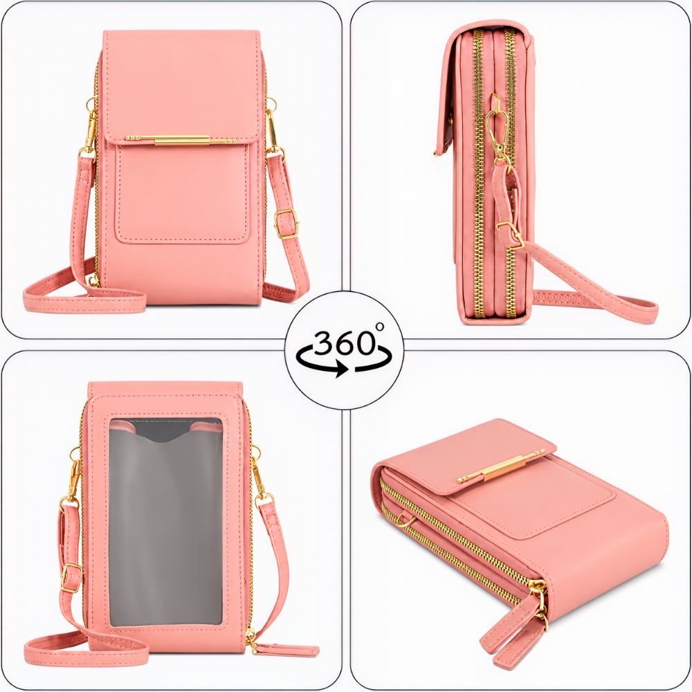Crossbody telefoontasje met touchscreenvenster | 1+1 GRATIS