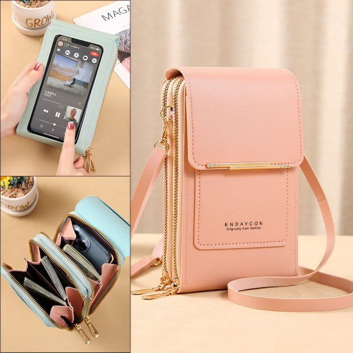 Crossbody telefoontasje met touchscreenvenster | 1+1 GRATIS