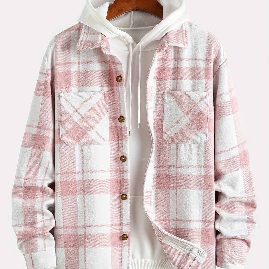 Heren overshirt | Geruit casual jas in flanel stijl