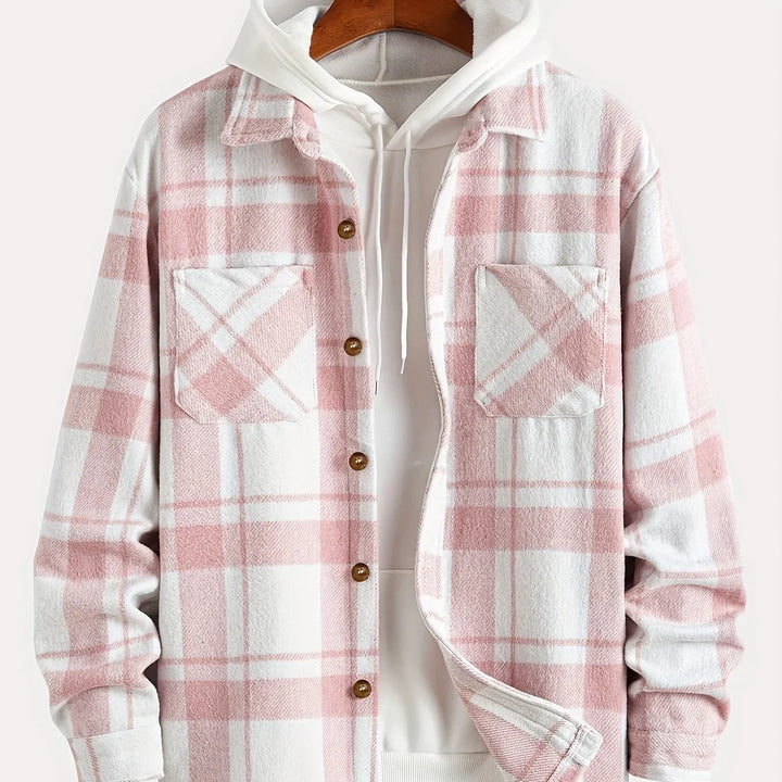 Heren overshirt | Geruit casual jas in flanel stijl