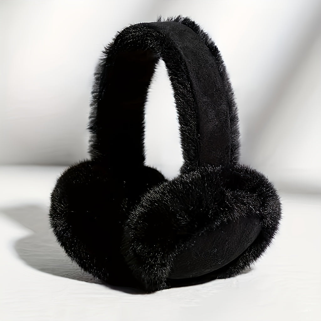 Dames oorwarmers | Fleece earmuffs van suède, opvouwbaar en warm