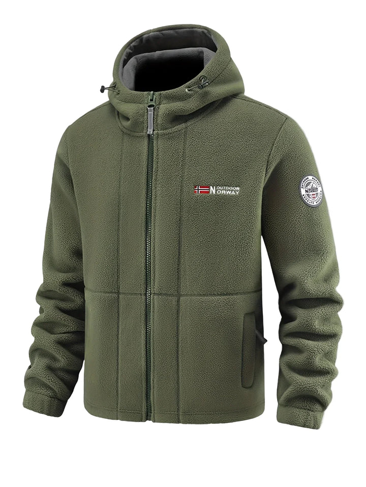 Winter fleece jas heren | Warme jas met capuchon en meerdere zakken