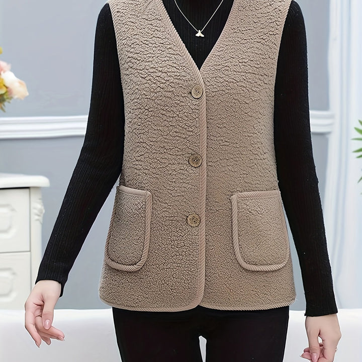 Dames vest | Puffer vest met fleece voering
