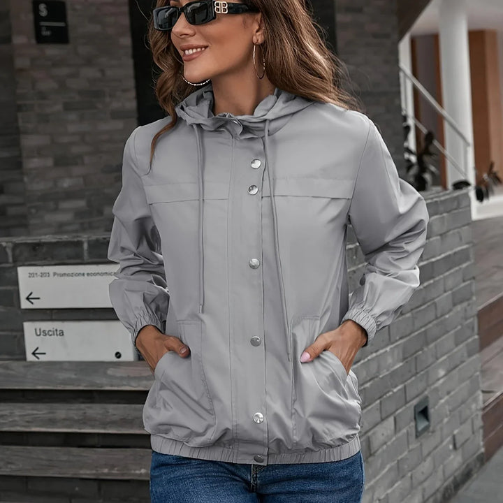 Dames regenjas | Lichtgewicht windproof jas met capuchon en rits
