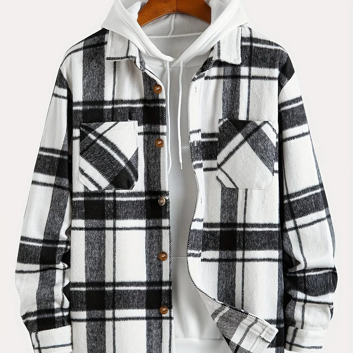 Heren overshirt | Geruit casual jas in flanel stijl