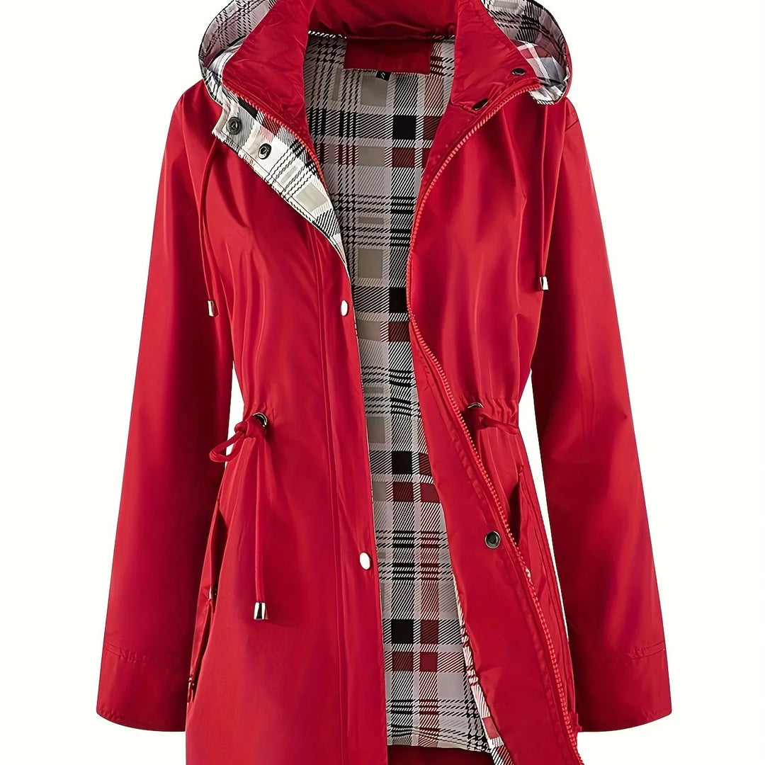 Dames trenchcoat | Jas met capuchon en verstelbare taille