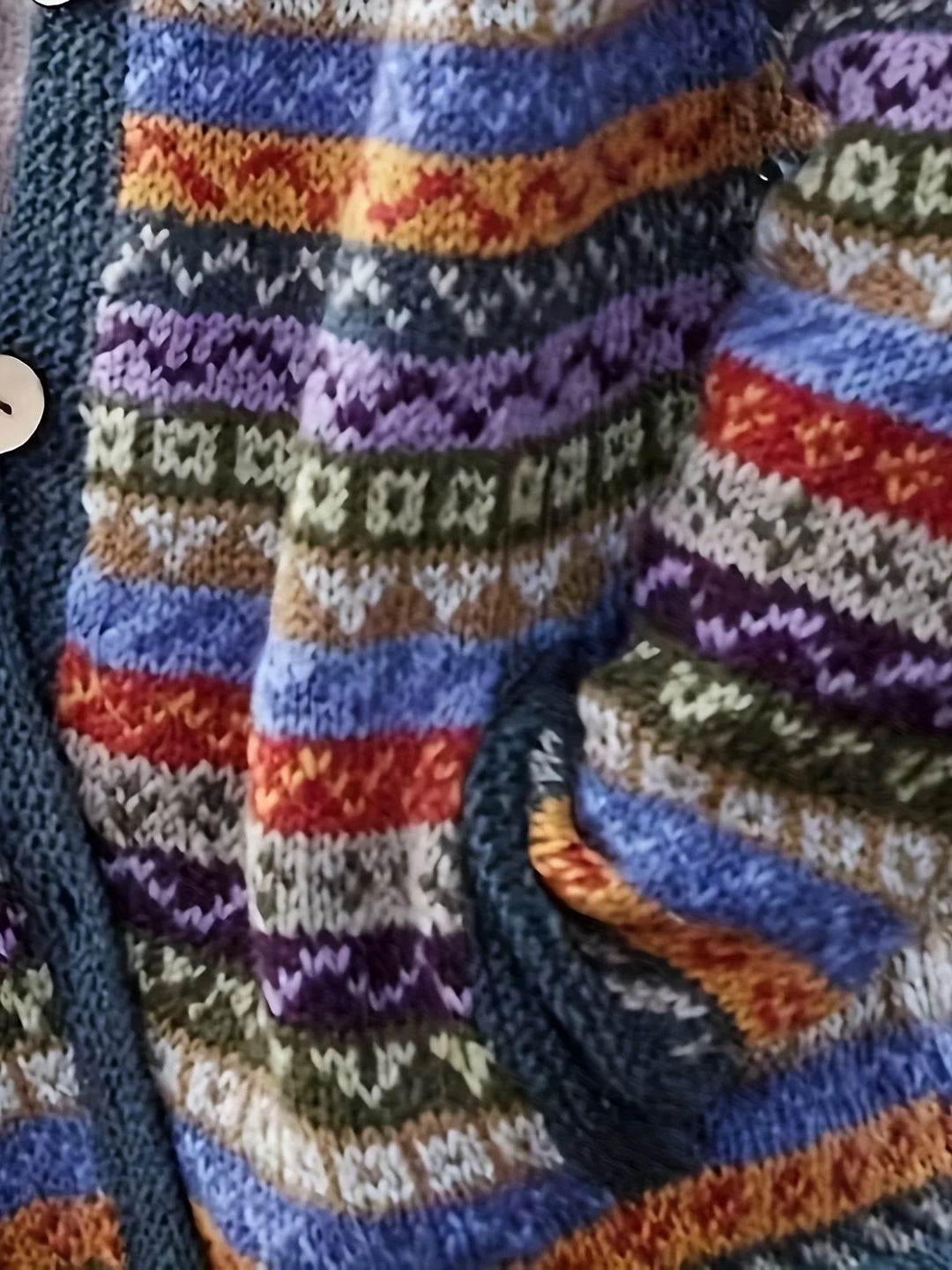 Dames vest | Gebreide trui met fair isle patroon en knopen