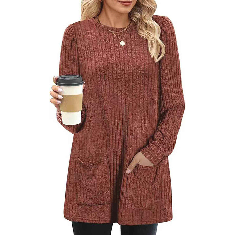 Warme dames sweater jurk met zakken | Herfst & winter