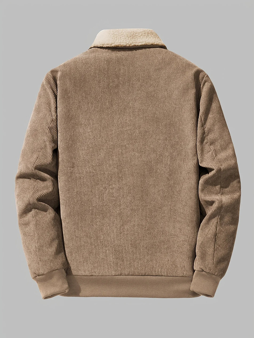 Heren winterjas | Corduroy jas met fleece voering en kraag
