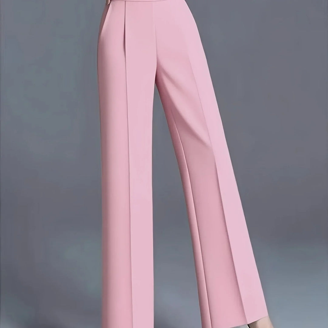 Dames pantalon | Hoge taille wide leg broek voor kantoor