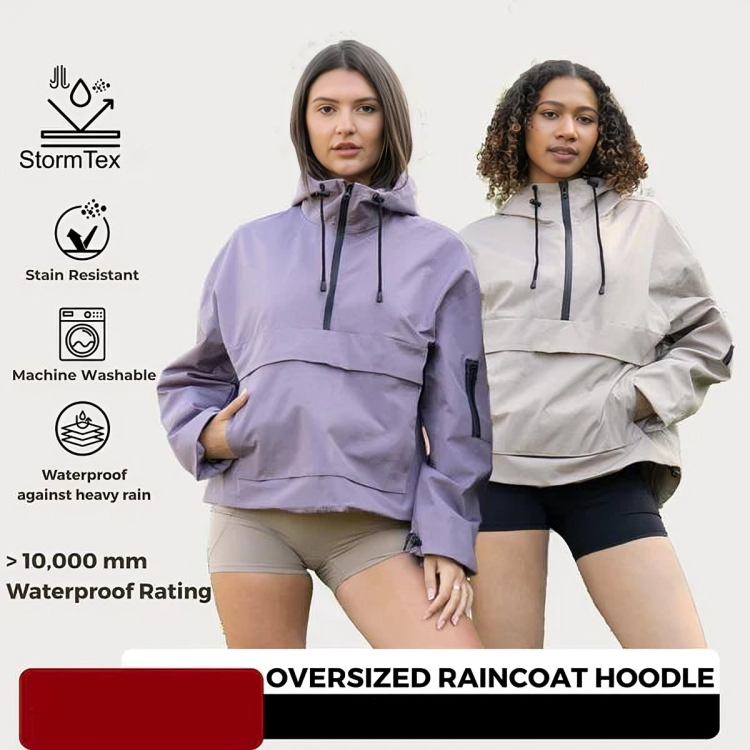 Dames regenjas | Oversized waterdichte jas met capuchon