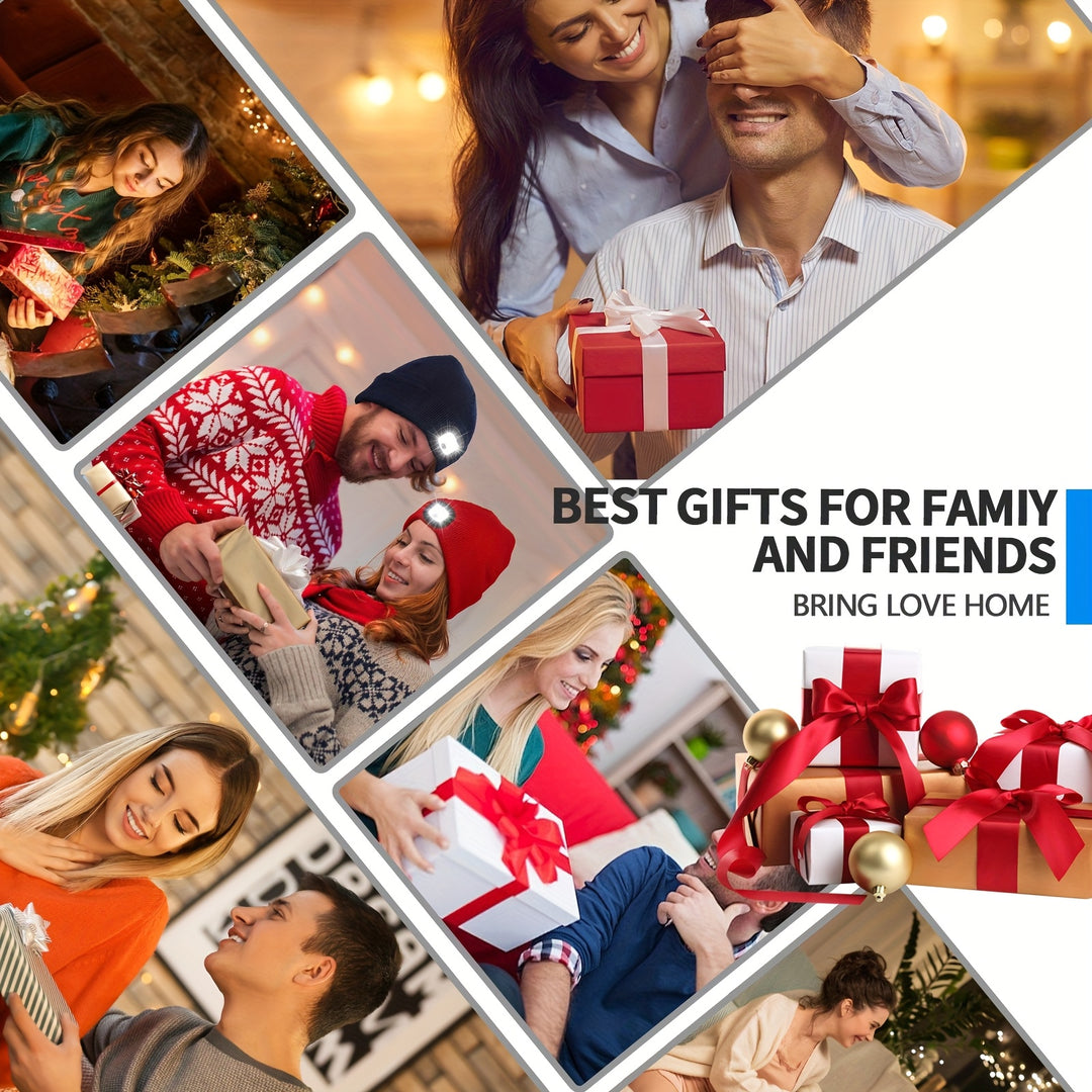 Unisex Wintermuts met Ingebouwde LED Lamp – Oplaadbare Verlichte Beanie voor Buitenactiviteiten