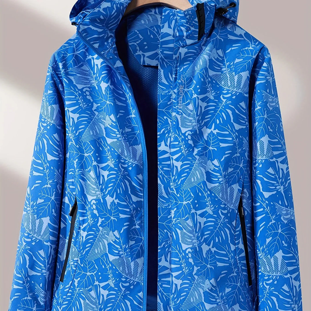 Dames jas | Lichtgewicht outdoor jack met bloemenprint en capuchon
