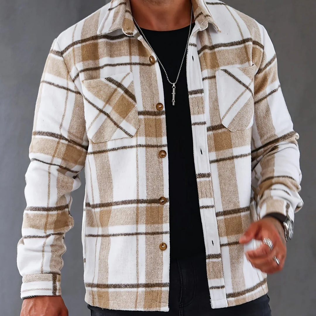 Heren overshirt | Geruit casual jas in flanel stijl