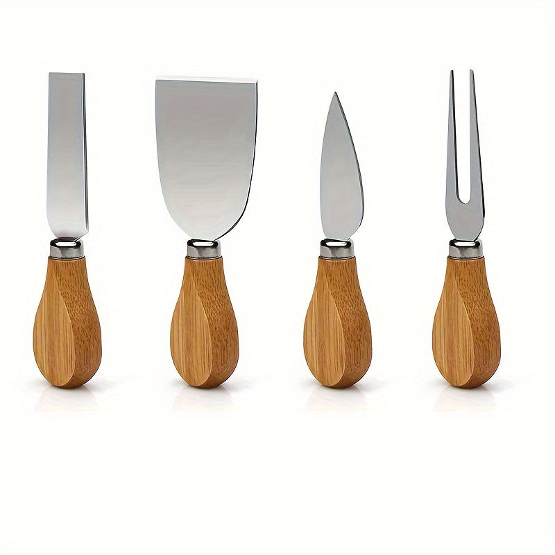 Borrelplank cadeau set | Bamboe kaasplank met messen