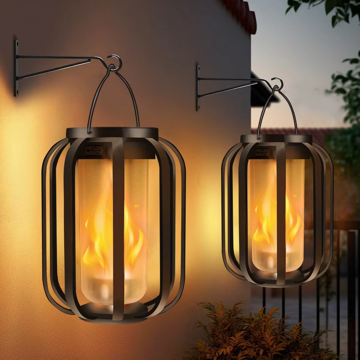 Decoratieve lamp | LED lantaarn met vlam effect en warm licht