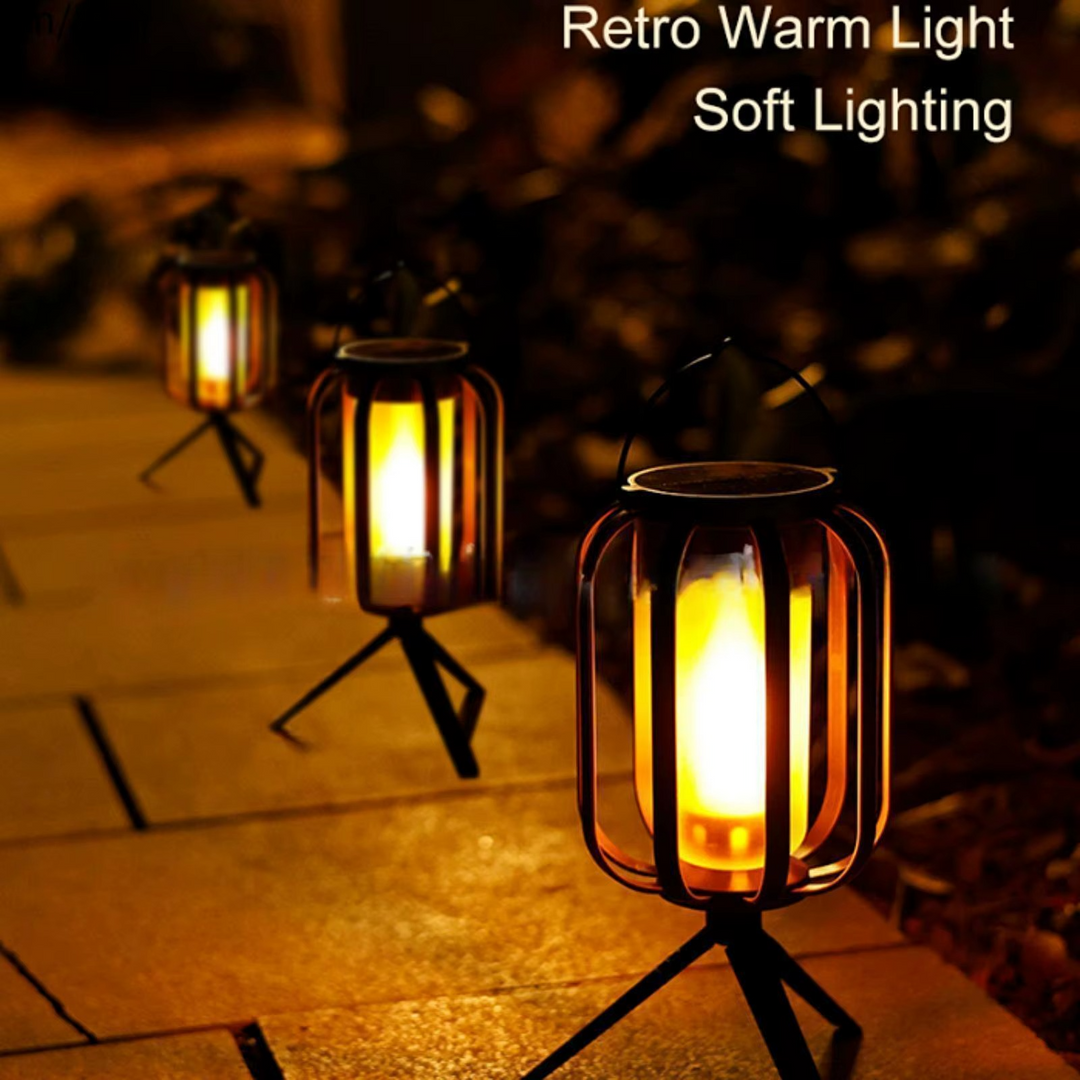 Decoratieve lamp | LED lantaarn met vlam effect en warm licht