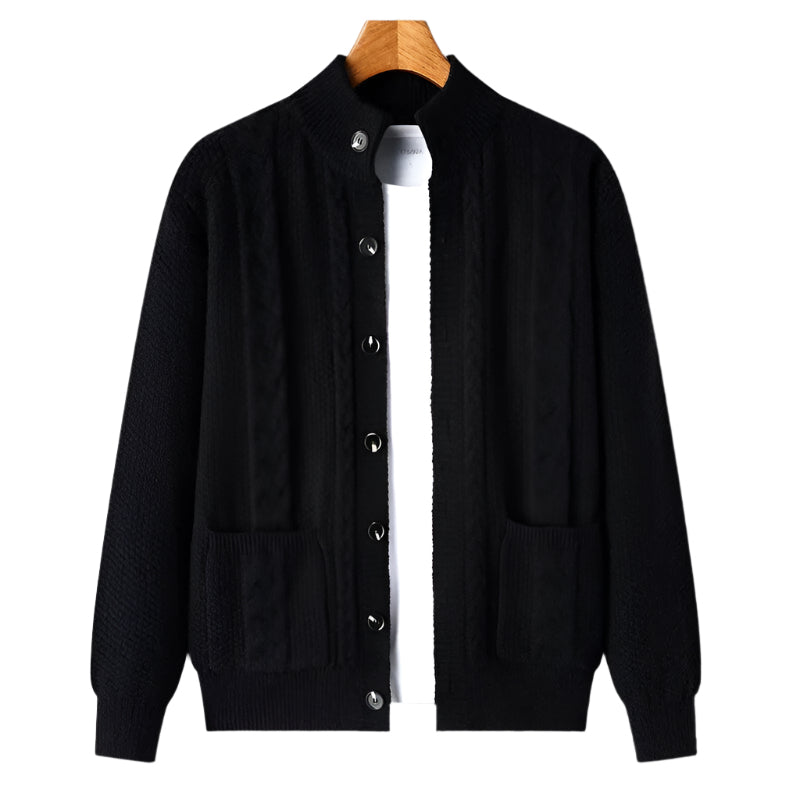 NordicWeave Jacket | Gebreide herenjas met fleece en quilt