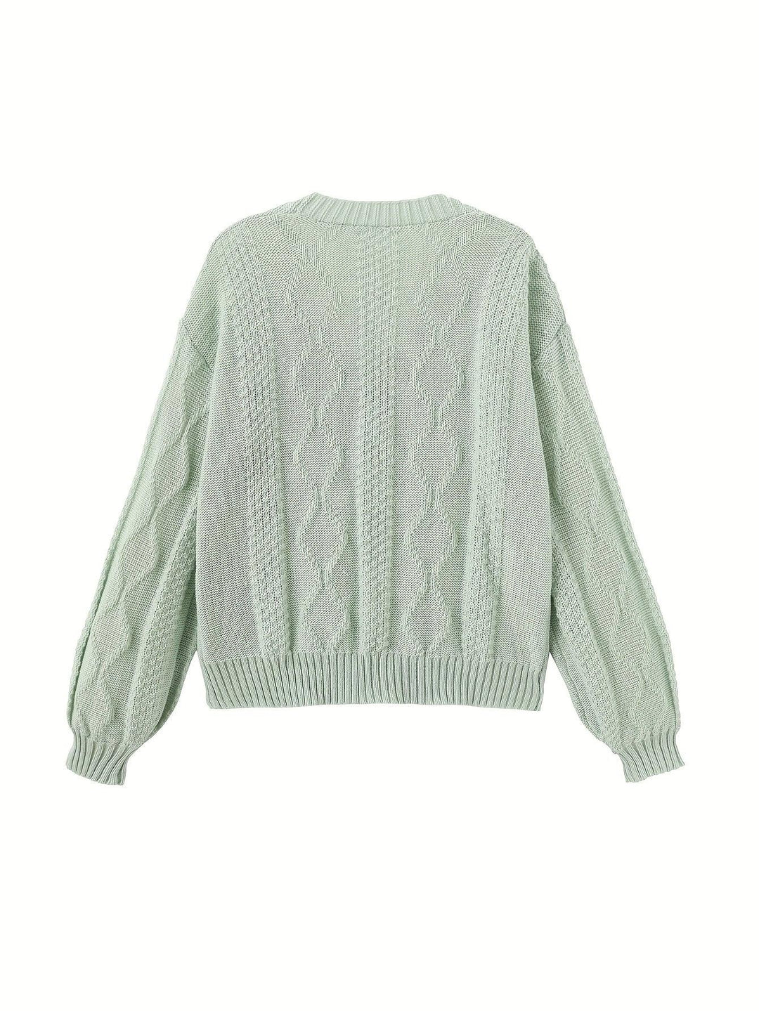Dames vest | Gebreide trui met bloemenborduursel en knopen