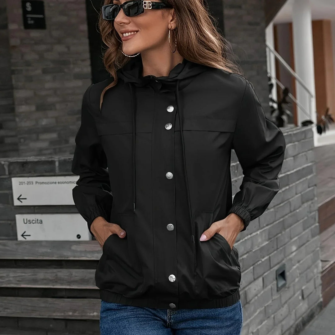 Dames regenjas | Lichtgewicht windproof jas met capuchon en rits