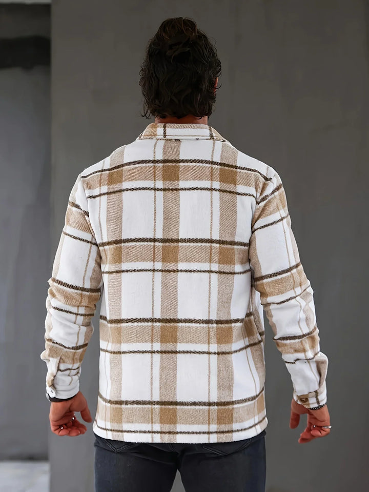 Heren overshirt | Geruit casual jas in flanel stijl