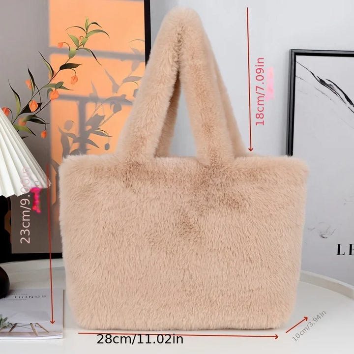 Dames faux fur tas | Pluche shopper in roze of wit