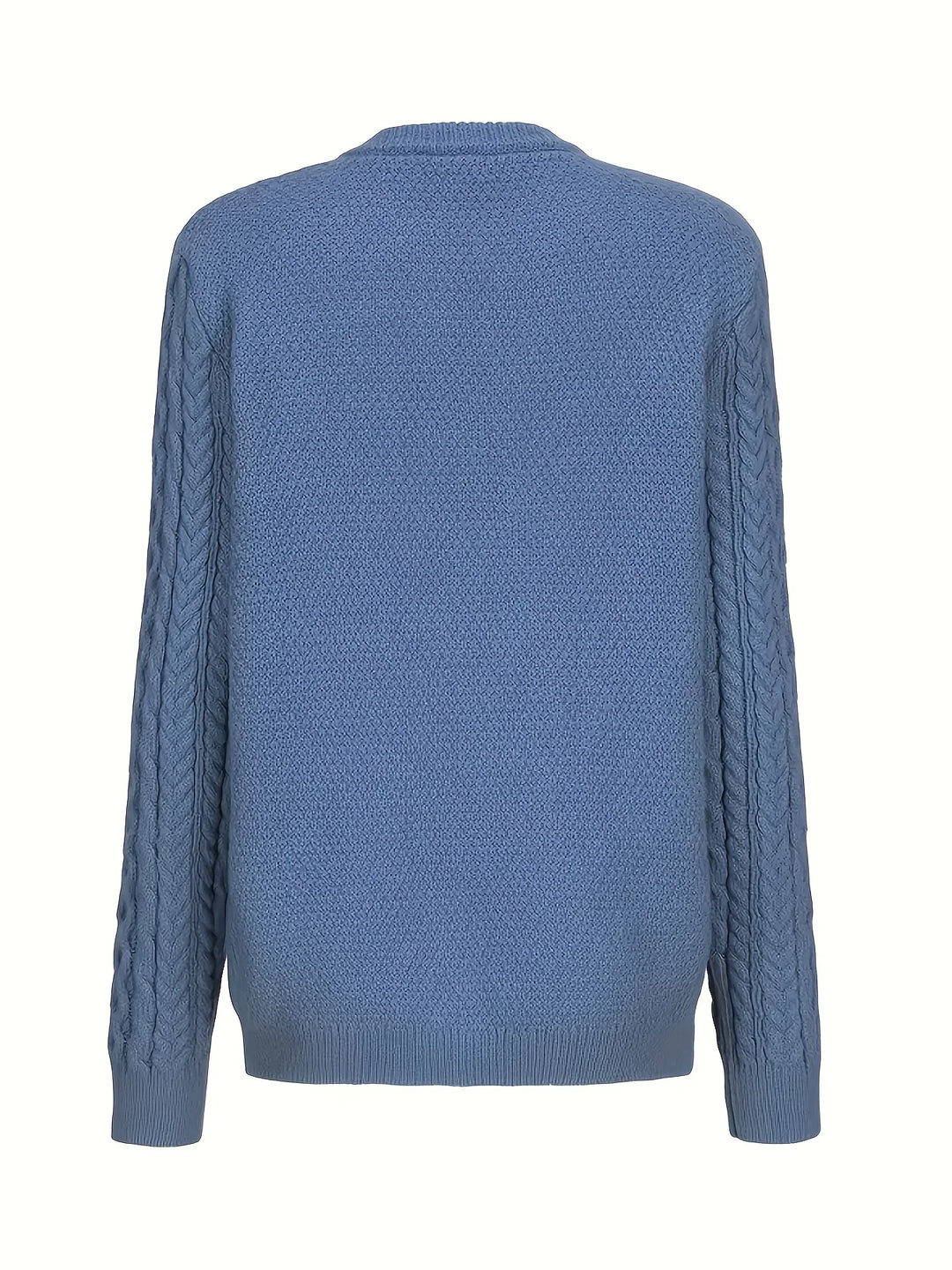 Dames vest | Gebreide cardigan met kabelpatroon en knopen