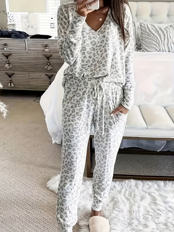 Dames pyjama set | Loungewear dames met luipaardprint