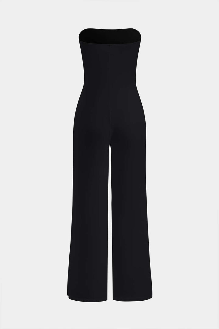Elegante mouwloze jumpsuit met hoge taille en flatterende pasvorm