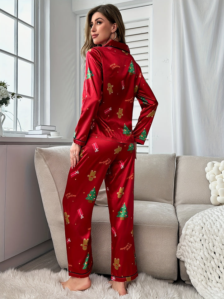 Dames kerst pyjama set | Comfortabele pyjama met kerstprint