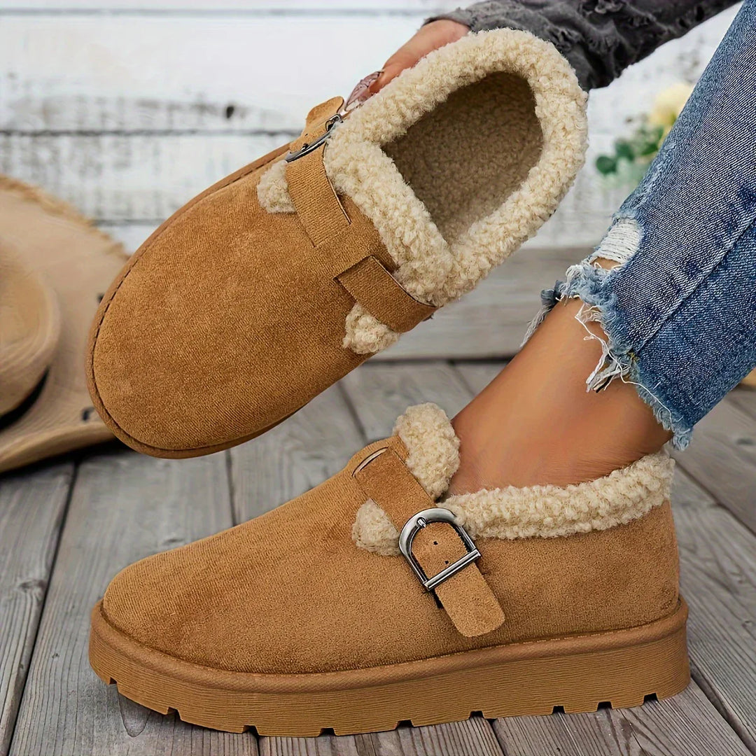 Dames boots | Instap lage boots met fleece voering