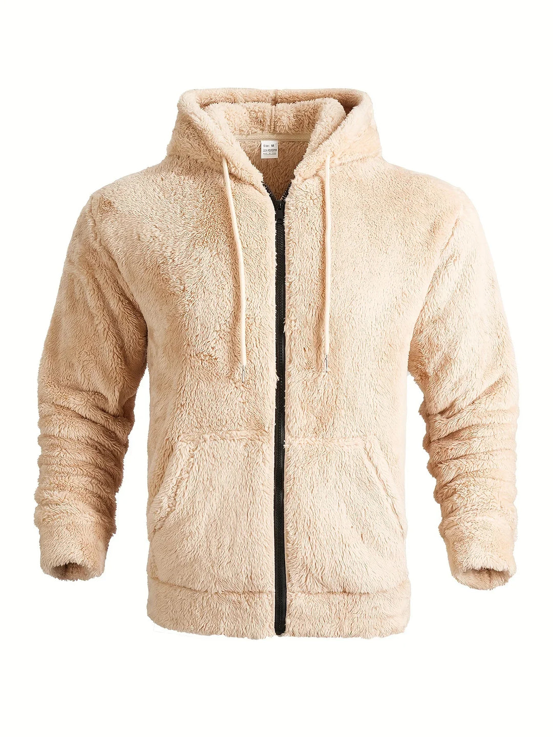 Heren teddy hoodie | Warme fleece trui met rits en capuchon