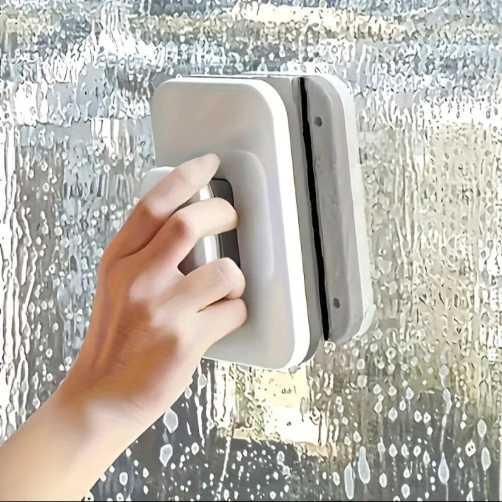 Magnetische raamwisser | Dubbelzijdige glasreiniger met veiligheidstouw